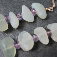 Long Vintage Quartz Amethyst Earrings
