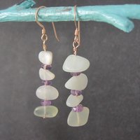 Long Vintage Quartz Amethyst Earrings
