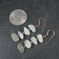 Long Vintage Quartz Amethyst Earrings