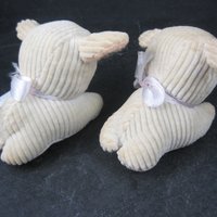 Vintage 2 Tiny Corduroy Lambs Cotton & Cellulose