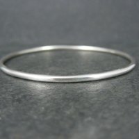Simple Vintage Sterling Bangle Bracelet 7.75 Inches