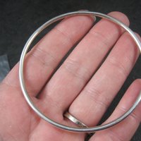 Simple Vintage Sterling Bangle Bracelet 7.75 Inches