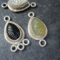 Lot of 3 Sterling Silver Gemstone Jewelry Connectors