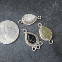 Lot of 3 Sterling Silver Gemstone Jewelry Connectors