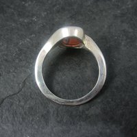 Vintage Sterling Carnelian Cabochon Ring Sizes 6