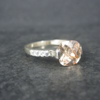 Vintage Sterling Cz Cocktail Ring Size 11