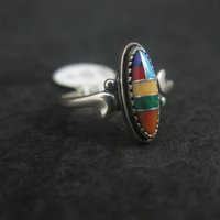 Dainty Southwestern Sterling Inlay Ring