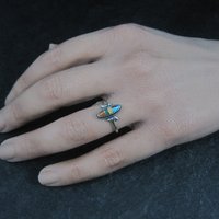 Dainty Southwestern Sterling Inlay Ring