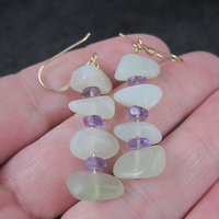 Long Vintage Quartz Amethyst Earrings