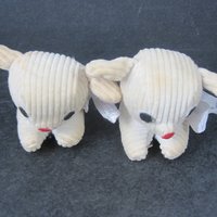 Vintage 2 Tiny Corduroy Lambs Cotton & Cellulose