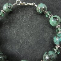 Green Chrysocolla Crystal Bracelet 7.5 Inches