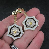Gold Plated Spider Web Clip On Earrings
