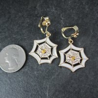 Gold Plated Spider Web Clip On Earrings