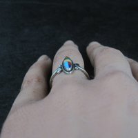Dainty Southwestern Sterling Inlay Ring