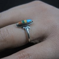 Dainty Southwestern Sterling Inlay Ring