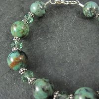 Green Chrysocolla Crystal Bracelet 7.5 Inches