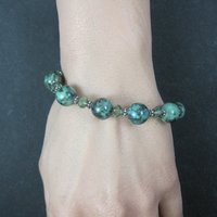 Green Chrysocolla Crystal Bracelet 7.5 Inches