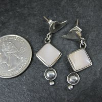 Vintage Sterling Quartz Earrings