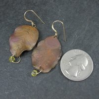 Vintage Copper Leaf Earrings Gold Filled