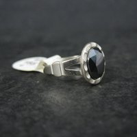 Southwestern Sterling Hematite Ring NOS