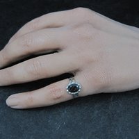Southwestern Sterling Hematite Ring NOS
