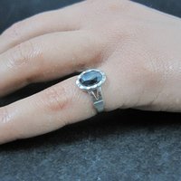 Southwestern Sterling Hematite Ring NOS