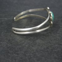 Vintage Sterling Malachite Cuff Bracelet Small 5.25 Inches Southwestern Estate Jewelry
