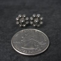 Vintage Sterling Etruscan Stud Earrings 10mm