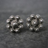 Vintage Sterling Etruscan Stud Earrings 10mm
