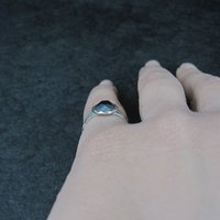 Southwestern Sterling Hematite Ring NOS