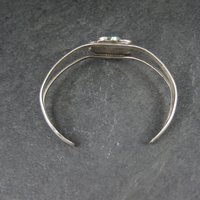 Vintage Sterling Malachite Cuff Bracelet Small 5.25 Inches Southwestern Estate Jewelry