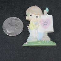 1989 Samuel J Butcher Loving You Painter Pin Brooch NOS Enesco