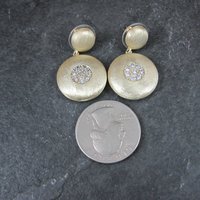Vermeil Sterling Cz Earrings Brushed Finish