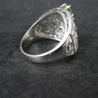Estate Sterling Peridot Ring Size 10