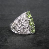 Estate Sterling Peridot Ring Size 10