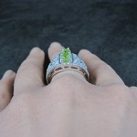 Estate Sterling Peridot Ring Size 10