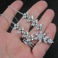 Estate Sterling Cubic Zirconia Necklace Formal Wedding