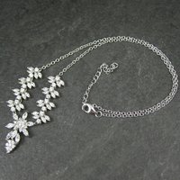 Estate Sterling Cubic Zirconia Necklace Formal Wedding