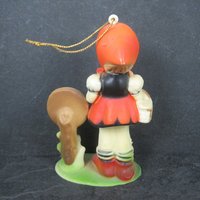 Vintage Little Girl at the Bus Stop Ornament Hong Kong