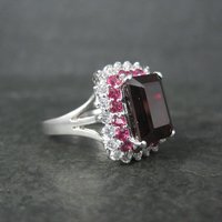 Estate Sterling Blood Red Ruby Ring Size 8