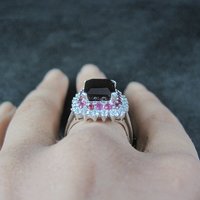Estate Sterling Blood Red Ruby Ring Size 8
