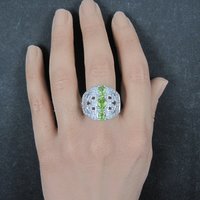 Estate Sterling Peridot Ring Size 10