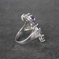 Estate Sterling Amethyst Cocktail Ring Size 6