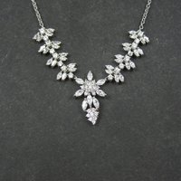 Estate Sterling Cubic Zirconia Necklace Formal Wedding