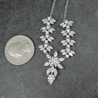 Estate Sterling Cubic Zirconia Necklace Formal Wedding