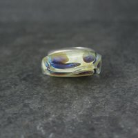 Unusual Sterling Art Glass Ring Size 8