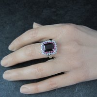 Estate Sterling Blood Red Ruby Ring Size 8