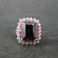 Estate Sterling Blood Red Ruby Ring Size 8