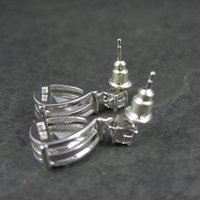 Estate Sterling Cz Teardrop Earrings
