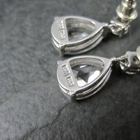 Estate Sterling Cz Teardrop Earrings